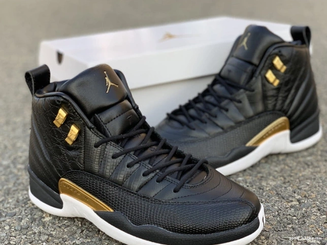 'Reptile' Black 12 Metallic Gold-White Air Retro AO6068-007 Jordan 0715